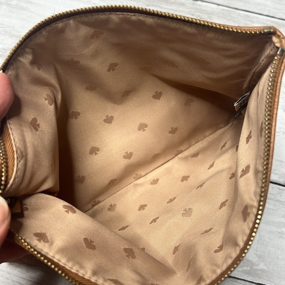 Kate Spade Camel Tan Pebbled Leather Zippered Clutch Bag - Picture 8 of 10